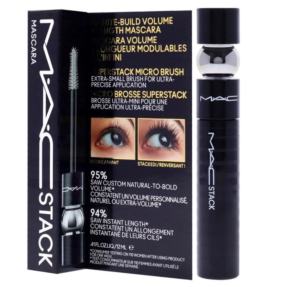 MAC Cosmetics MAC Stack Black Mascara with SuperStack Micro Brush NIB